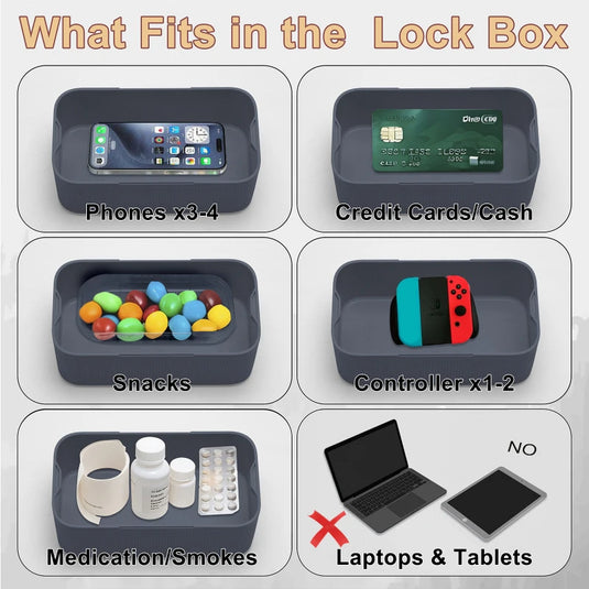 Timer Lock Boxes Electronic Lockable Container Self-Discipline Phone Lock Boxes Medicine Box Personal Items Files Safe Storage