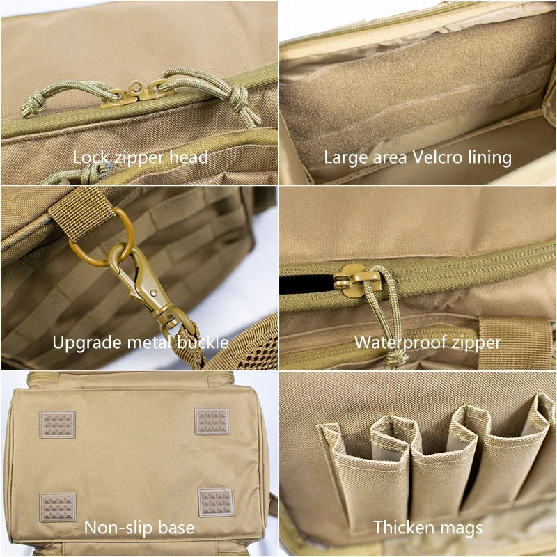 Load image into Gallery viewer, Shooting Range Bag Molle System Outdoor Hunting Accessory Nylon Tactical Gun Case Pack Pistol Tools Shoulder Bag Sniper Black
