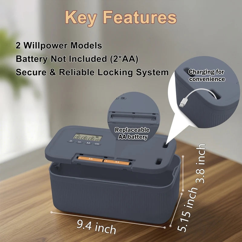 Load image into Gallery viewer, Timer Lock Boxes Electronic Lockable Container Self-Discipline Phone Lock Boxes Medicine Box Personal Items Files Safe Storage
