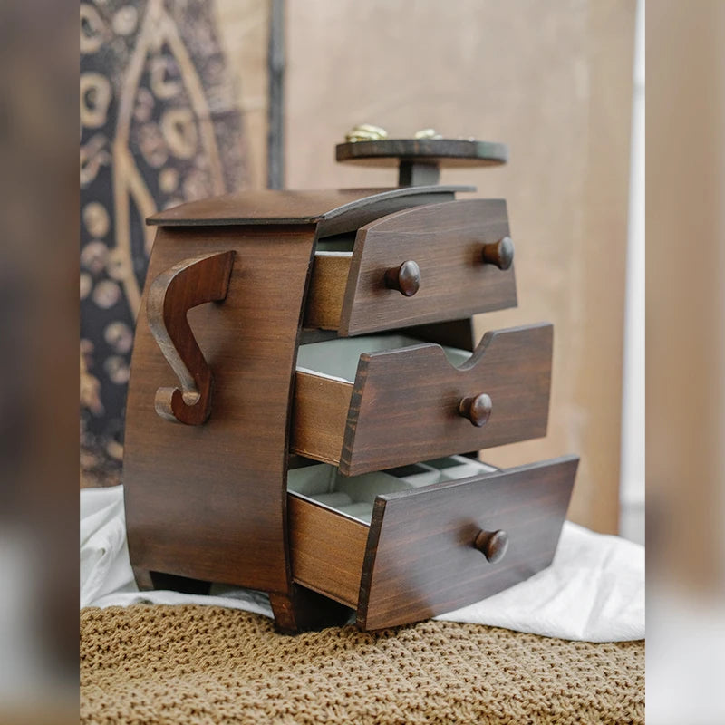 Load image into Gallery viewer, Elegant Wooden Jewelry Box for Rings Necklaces &amp; Earrings High-End Gift for Weddings Housewarmings - Storage Organizer
