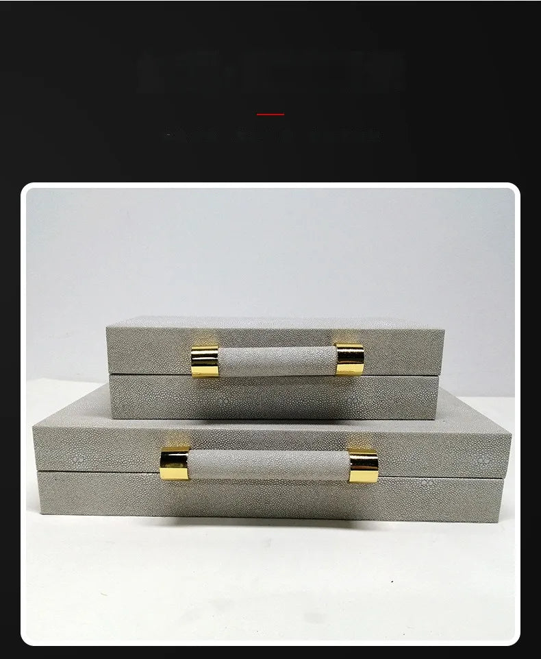 Load image into Gallery viewer, Leather Jewelry Box To Store European Style Wooden Frame Organizer Luxury Jewelry Box Empty No Grid Gift Boxes for Present
