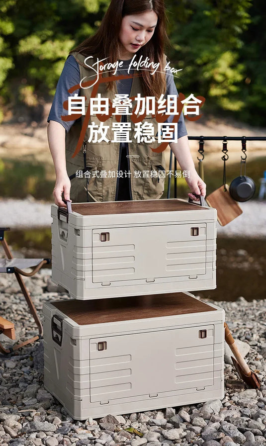 Car Storage Bin Outdoor Camping Foldable Storage Box Large Capacity with Lid Toys Books Food Sundries Organizer Storage Box