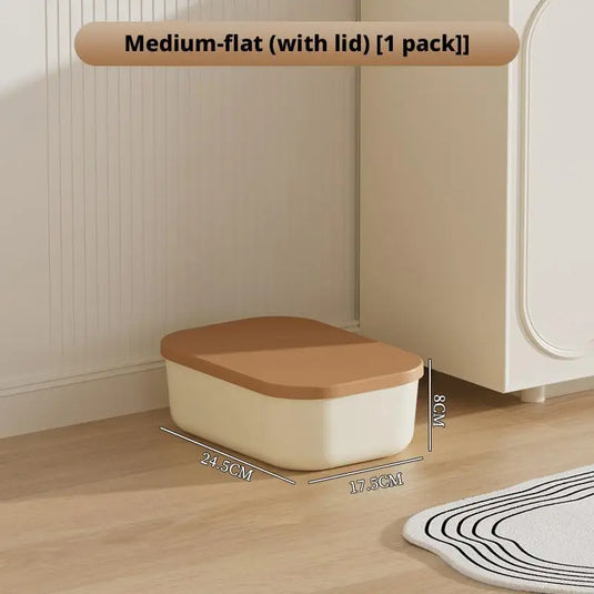 Toy Storage Box with Lid Desktop Plastic Snacks Cosmetics Organizer Basket Dormitory Wardrobe Sundry Pants Clothes Storage Box