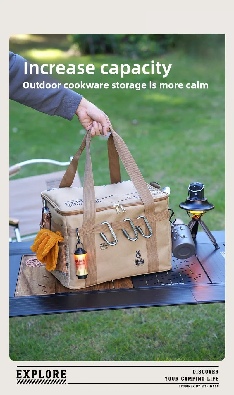 Load image into Gallery viewer, Outdoor folding storage box, picnic camping equipment storage box, tableware and kitchenware storage bag, large capacity
