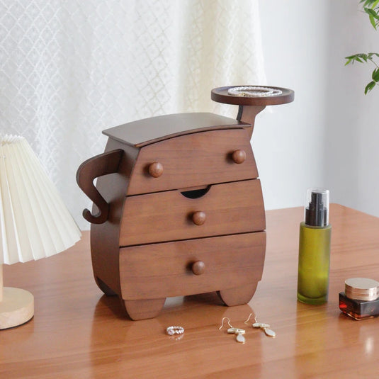 Elegant Wooden Jewelry Box for Rings Necklaces & Earrings High-End Gift for Weddings Housewarmings - Storage Organizer