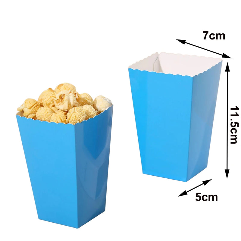 Load image into Gallery viewer, 6/12/24 Solid Color Paper Food Trays Disposable Food Boat Black White Blue Yellow Popcorn Box Baby Showe Birthday Party Supplies
