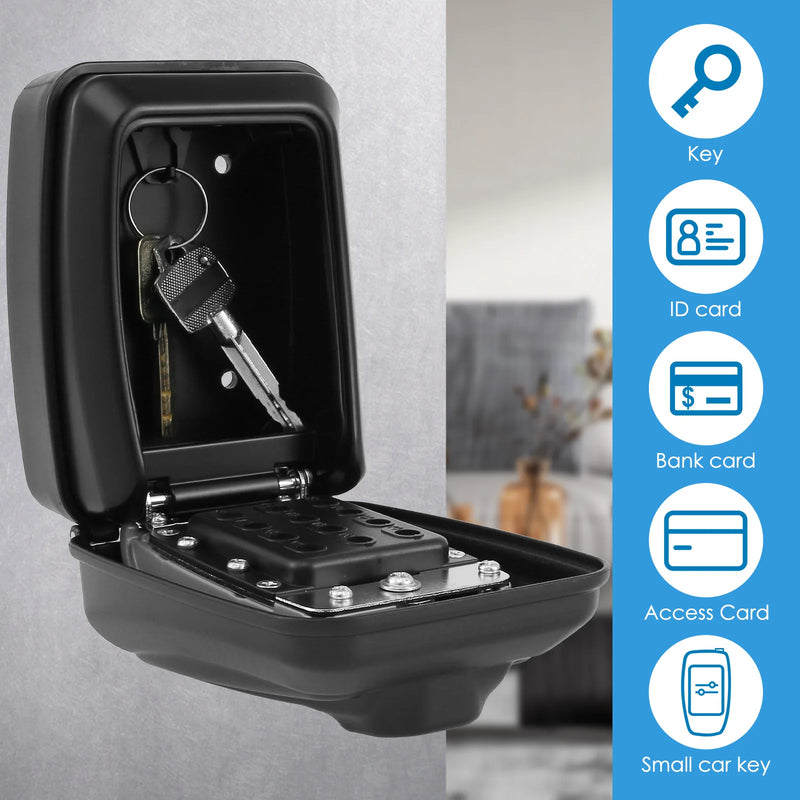 Load image into Gallery viewer, Key Lock Box Wall-Mount Secret Code Security Key Safe Secret Organizer Box No Key Home Office Weatherproof Safe Key Keeper NEW
