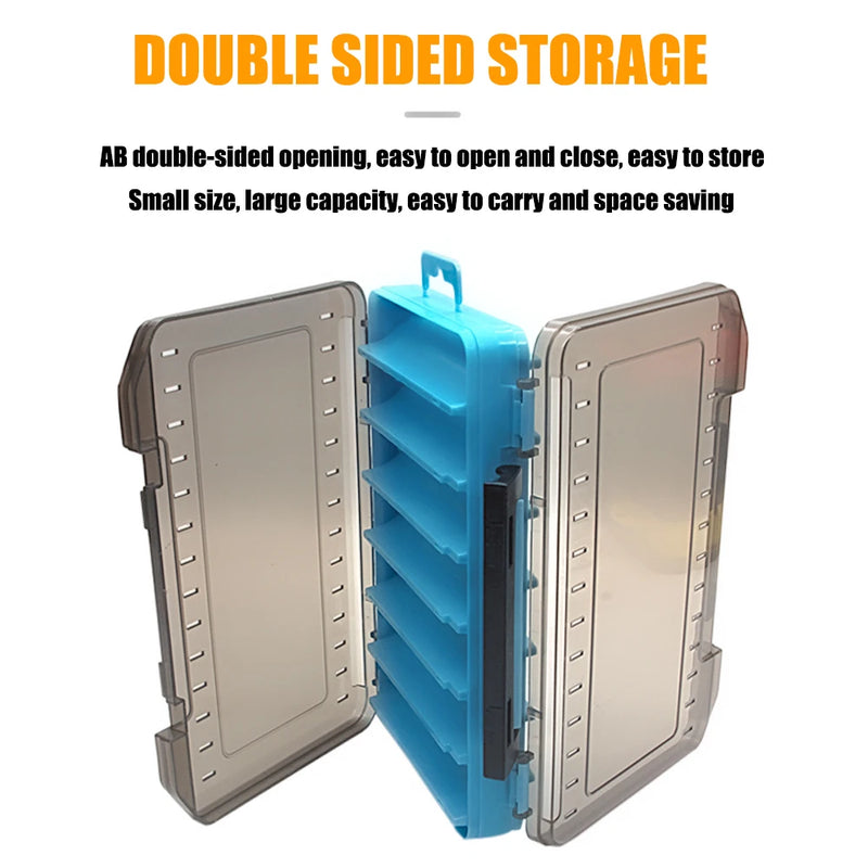Load image into Gallery viewer, Fishing Tackle Box 14 Compartments Fishing Accessories Lure Hook Storage Case Double Sided Fishing Tool Organizer Boxes
