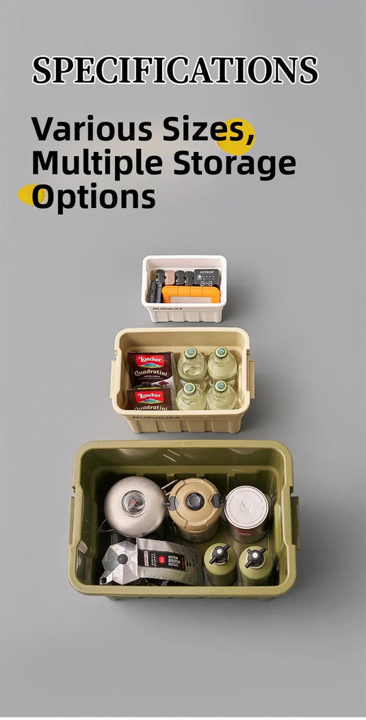 Industrial Style Large Capacity Camping Storage Box Thickened Desktop Organizer for Car Miscellaneous Item Storage