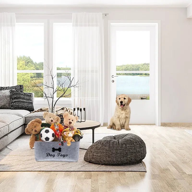 Load image into Gallery viewer, Dog Toy Basket Pet Storage Box Bin Organizer Toys Felt Cat Accessory Container Bins Baskets Accessories Containers Organizing
