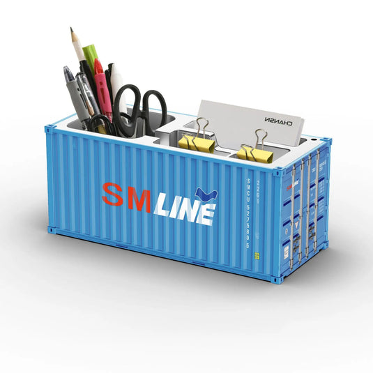 Miniature Realistic Shipping Container Model Simple Multifunctional Office Desktop Pen Holder Storage Box Home Decor Craft