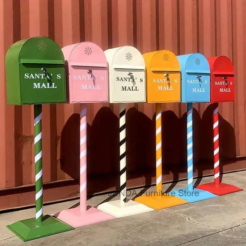 Load image into Gallery viewer, Household Industrial Style Photography Prop Mailbox Retro Christmas Mailboxes Tin Letter Box Vertical Suggestion Box Letter Box
