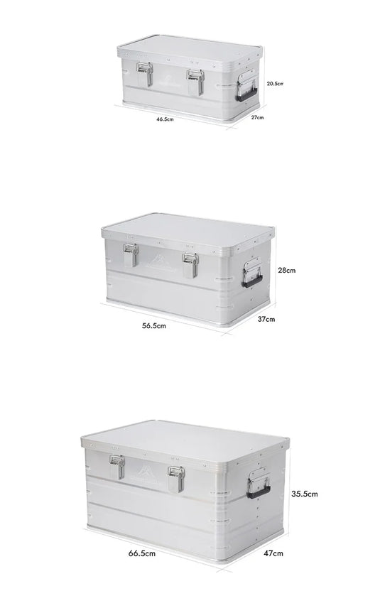 30-80L Outdoor Storage Box Camping Picnic Travel Aluminum Alloy Large Capacity Box Accessories Storage Bag Hiking Accessories