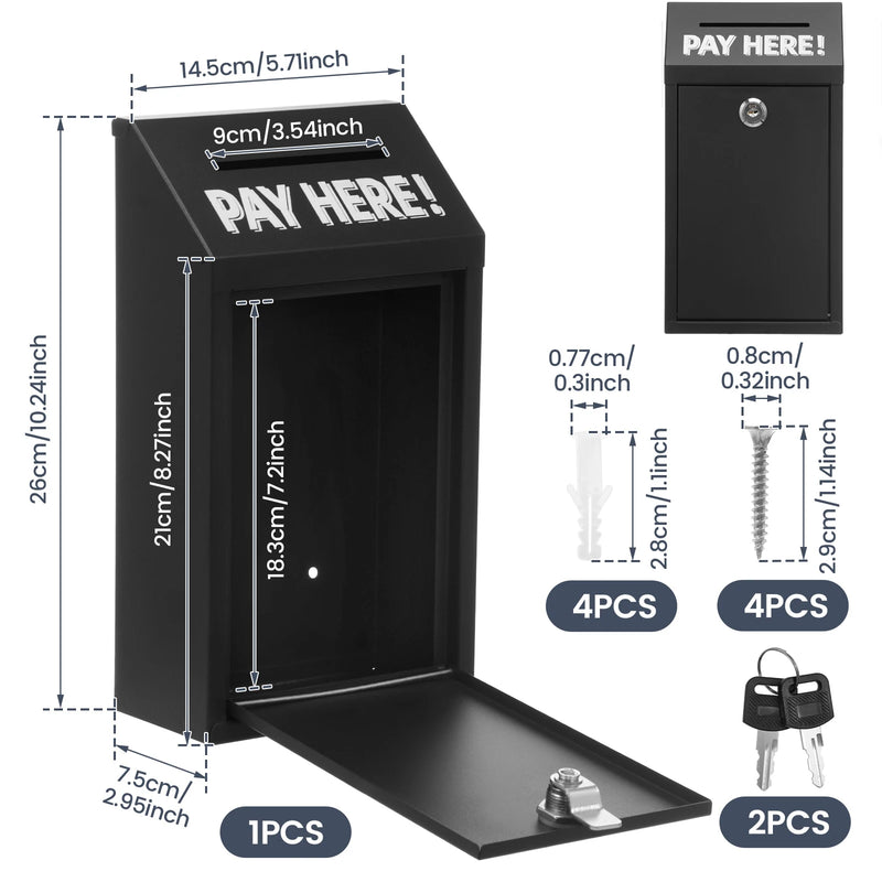 Load image into Gallery viewer, Metal Locking Mailbox Wall Mounted Hanging Mailbox Lockable Outdoor Mail Box for House Ballot Donation &amp; Collection Key Drop Box
