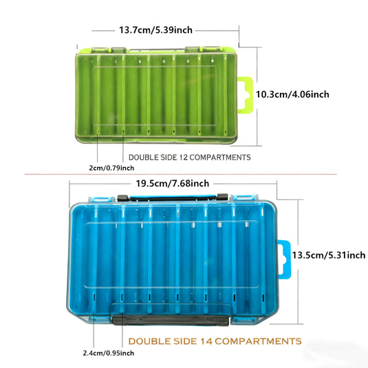 Fishing Tackle Boxes Double Layer Bait Container Portable Organizer Boxes Compartments Fishing Accessories Plastic Case