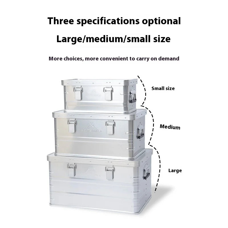 Load image into Gallery viewer, MOUNTAINHIKER Outdoor Storage Box Camping Picnic Travel Aluminum Alloy Large Capacity Box Silver Storage Bag 30-80L
