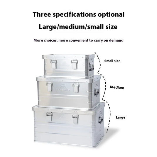 MOUNTAINHIKER Outdoor Storage Box Camping Picnic Travel Aluminum Alloy Large Capacity Box Silver Storage Bag 30-80L