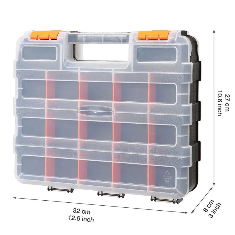 Load image into Gallery viewer, Handheld Tool Box Organizer Sets  Compartment Small Parts Boxes Large Capacity Thickened Plastic Hardware Tool Storage Box
