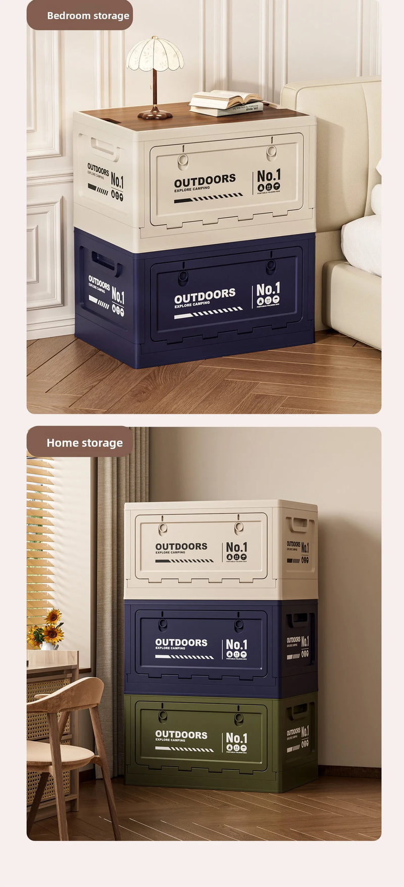 Load image into Gallery viewer, Foldable Storage Box for Camping Outdoor Large Capacity Side Opening Organizer for Car Home Toys Clothes

