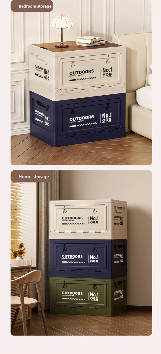 Foldable Storage Box for Camping Outdoor Large Capacity Side Opening Organizer for Car Home Toys Clothes