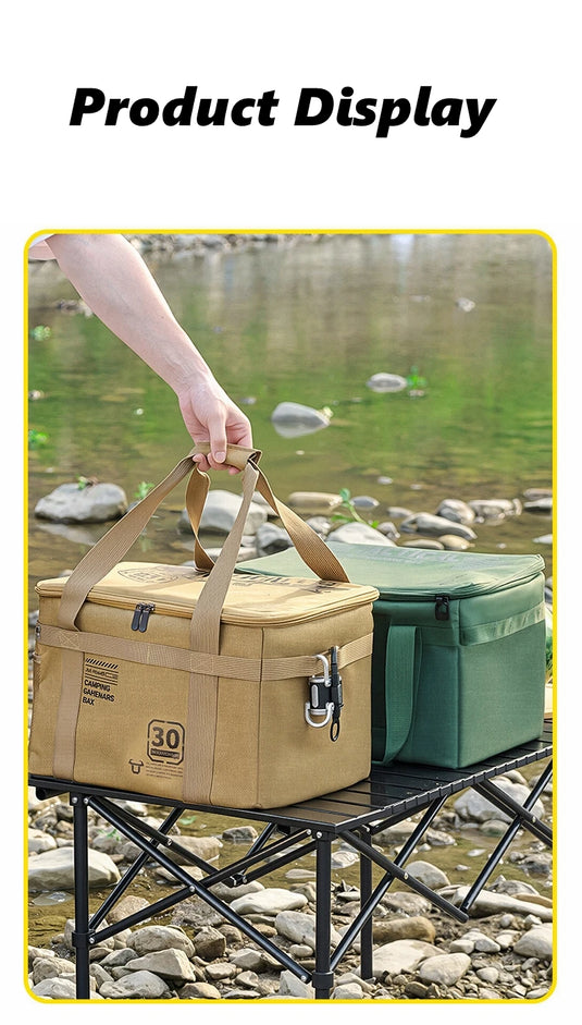 30L Outdoor Storage Bag Large Capacity Folding Storage Box Picnic Camping Hiking Equipment Storage Box Waterproof Organizer