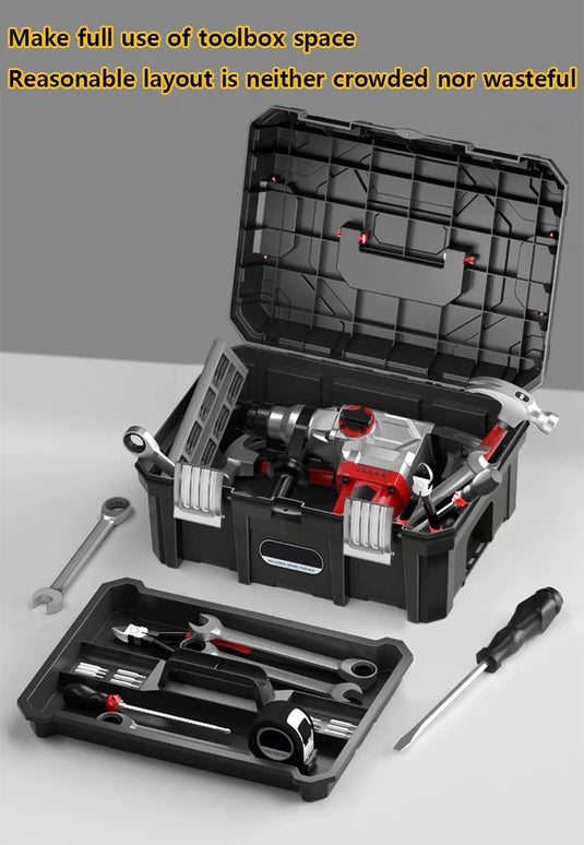 Large Tool Box Increase In Height Suitcases Hardware Parts Box Portable Tool Organizer Professional ToolBox For Garage Workshop