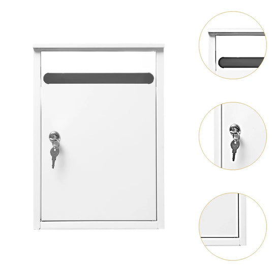 Wall Mount Lockable Mailbox Heavy Duty Package Drop Family Residence Rust Resistant Decorative Office Building Large Drop Box