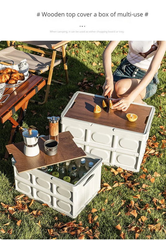 1 Outdoor Camping Storage Box With Handle, 15L Foldable Storage Box, Portable Camping And Picnic Storage Box, Car Luggage