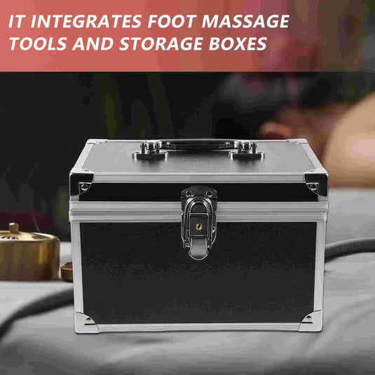 Massage Toolbox Case Aluminum Alloy Portable Tools Container Multi-Functional Storage Box Hardware Organizer Boxes Black