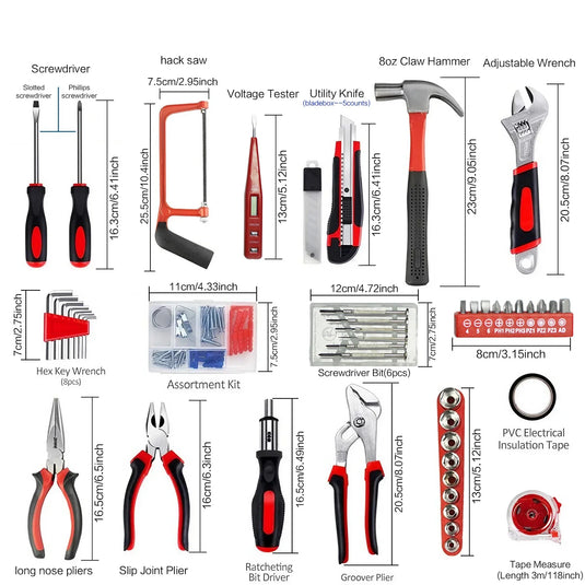 19/43/108pcs Hardware Household Hand Tool Kit Set