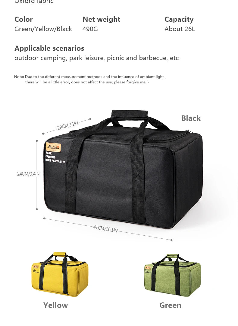 Load image into Gallery viewer, BISINNA Outdoor Camping Bag 26L Folding Gas Tank Storage Bag Picnic Cookwre Container Camp Supplies Adjustable Partition
