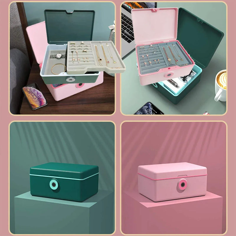 Load image into Gallery viewer, Biometric Fingerprint Safe Box Mini Safe Money Cash Jewelry Security Storage Box Household File Secret Hidden Safe Cosmetic Box
