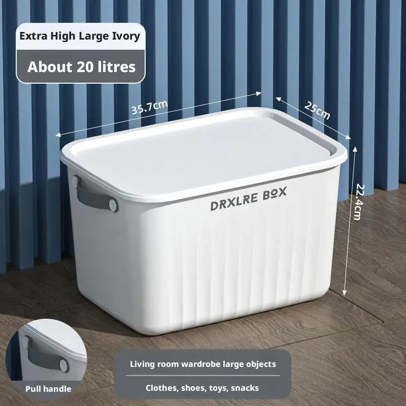 Load image into Gallery viewer, Toy Storage Box with Lid Desktop Plastic Snacks Cosmetics Organizer Basket Dormitory Wardrobe Sundry Pants Clothes Storage Box
