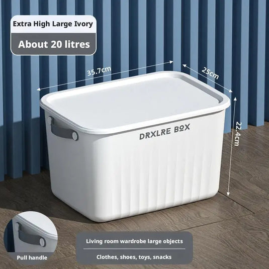 Toy Storage Box with Lid Desktop Plastic Snacks Cosmetics Organizer Basket Dormitory Wardrobe Sundry Pants Clothes Storage Box