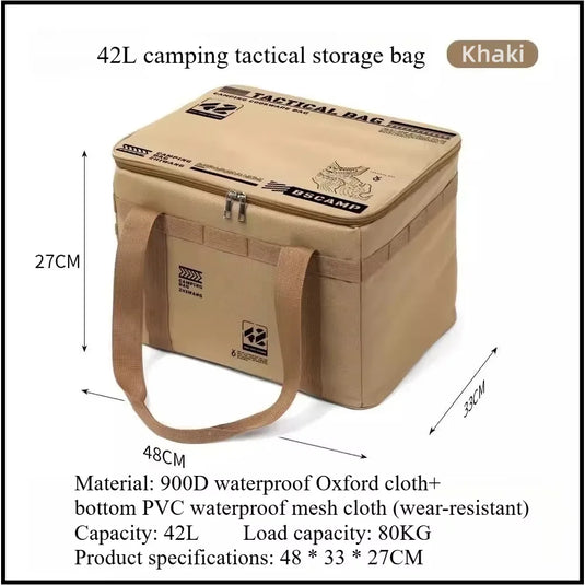 Outdoor folding storage box, picnic camping equipment storage box, tableware and kitchenware storage bag, large capacity