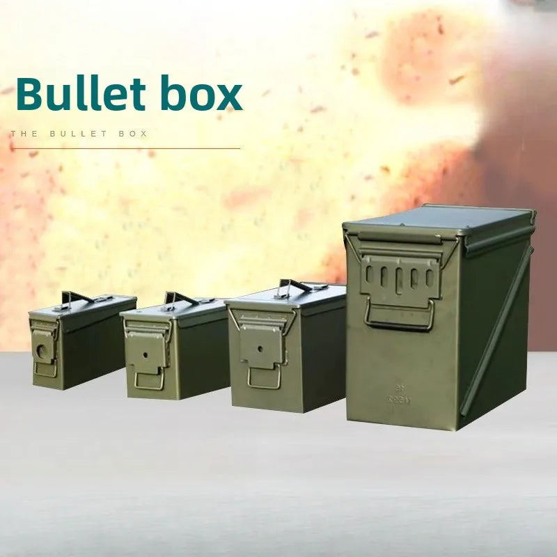 Load image into Gallery viewer, Metal bullet box, iron sheet storage box for hardware tools, small multi-functional protective portable ammunition empty box
