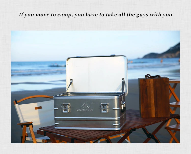 Load image into Gallery viewer, MOUNTAINHIKER Outdoor Storage Box Camping Picnic Travel Aluminum Alloy Large Capacity Box Silver Storage Bag 30-80L
