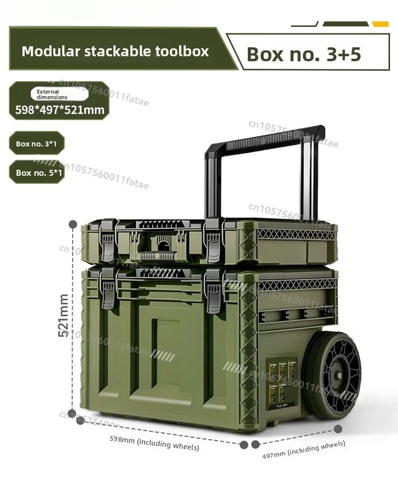 Load image into Gallery viewer, Toolbox Hardware Storage Box Combination Stacking Box Trolley Type Industrial Grade New Base Station Type Hand Pull Large Box
