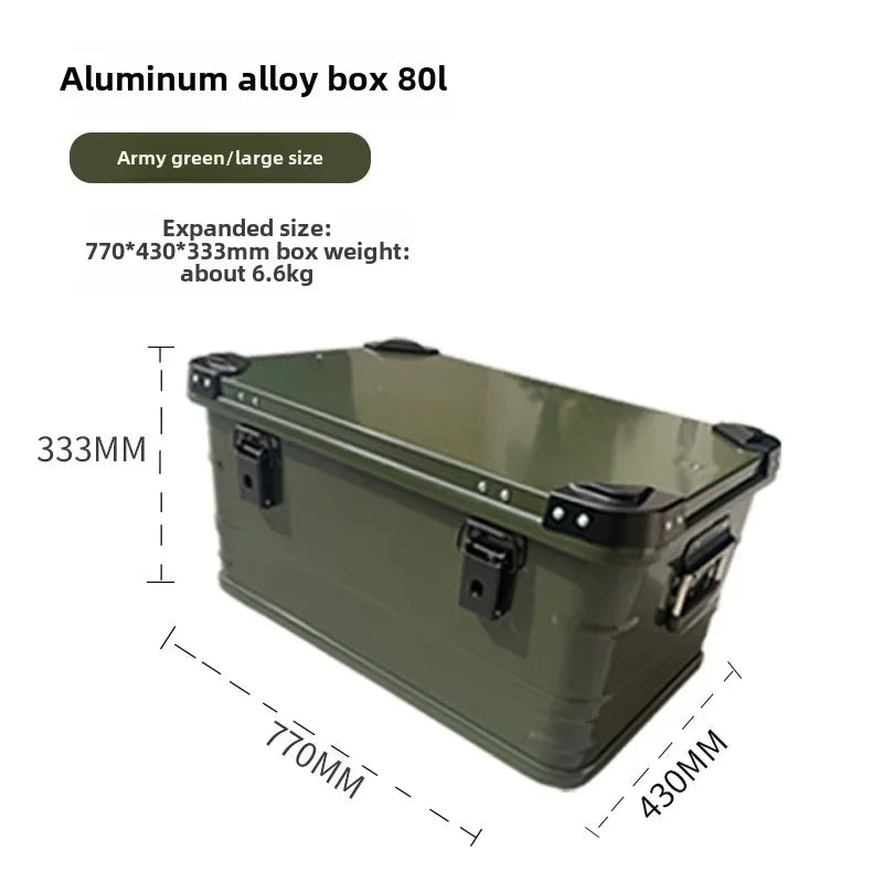 Load image into Gallery viewer, DOTWISE Outdoor Storage Box Camping Picnic Travel Aluminum Alloy Car Organizer Large Capacity Box Amry Green Storage Bag
