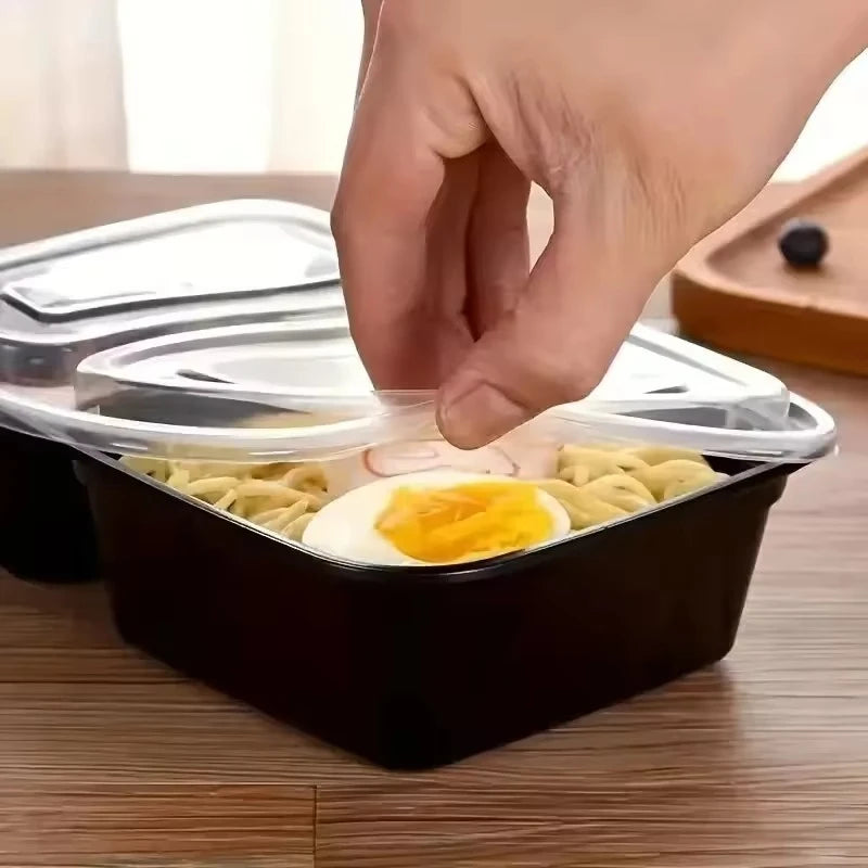 Load image into Gallery viewer, 10PCS Disposable Food Boxes Compartments With Lids Disposable Bento Boxes Kitchen Storage Bento Fruit Takeaway Food Container
