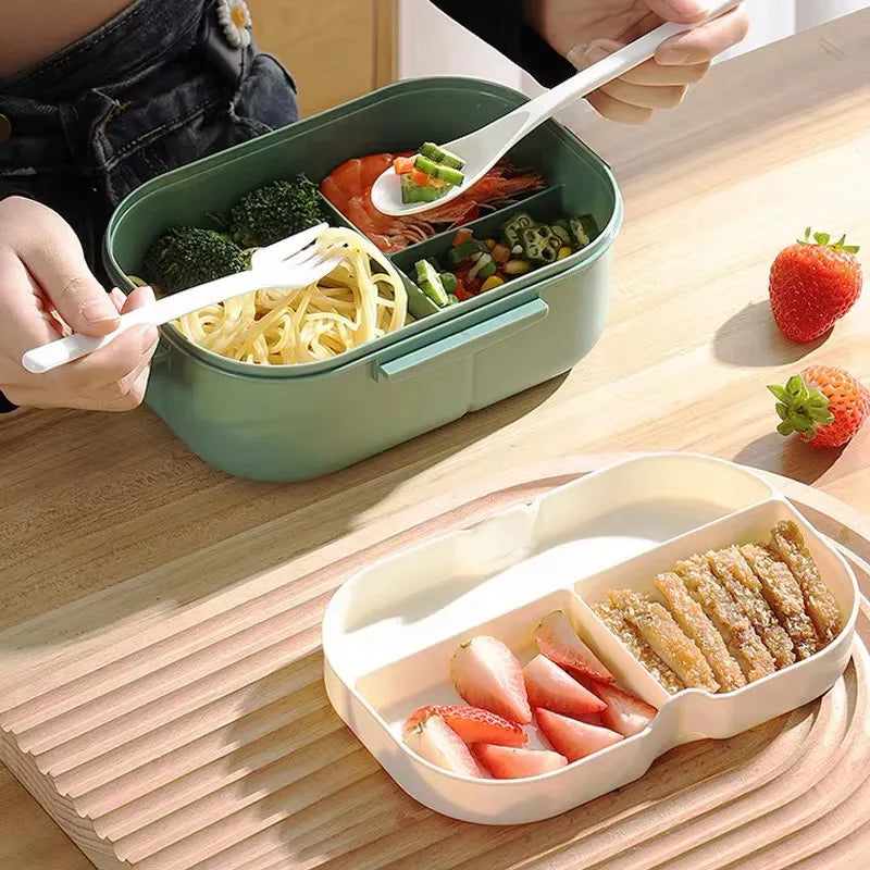 Load image into Gallery viewer, Kitchen Supplies: Single-layer, Double-layer Portable Fruit Food Box, Lunch Box with Fork Spoon and Spoon Preservation Box
