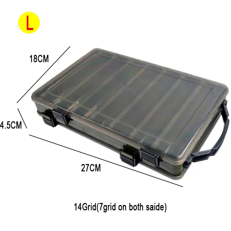 Load image into Gallery viewer, Fishing Tackle Box Lure Storage 14 Compartments Double Sided Lure Hook Boxes Baits Container Storage Case Fishing Accessories
