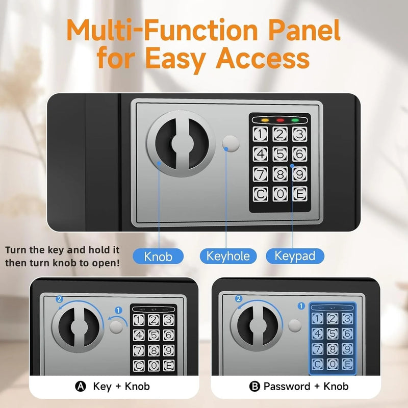 Load image into Gallery viewer, 2026 NEW Electronic Digital Keypad Lock Safe Security Box All Steel for Home Office Password and Key Unlock Safe and Compact
