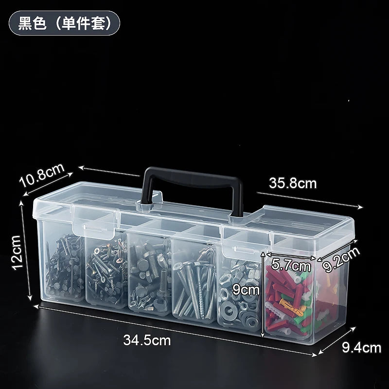 Load image into Gallery viewer, Transparent Handheld Toolbox Portable Large Capacity Thickened Plastic Hardware Tool Storage Box With Handle Tool Organizer Box
