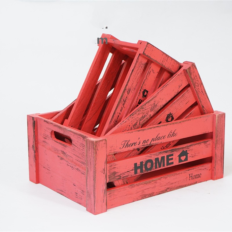 Load image into Gallery viewer, Vintage Wooden Bar Boxes Storage Rectangular Household Boxes
