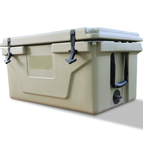 Load image into Gallery viewer, Khaki Color Ice Cooler Box 65QT Camping Ice Chest Beer Box Outdoor Fishing Cooler
