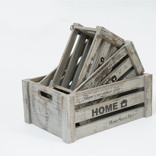 Vintage Wooden Bar Boxes Storage Rectangular Household Boxes
