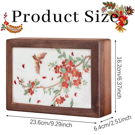 Solid Wood Jewelry Storage Box Ladies Retro Wooden Necklace Jewelry Bracelet Watch Display Box Handmade Wedding Birthday Anniversary Jewelry Box