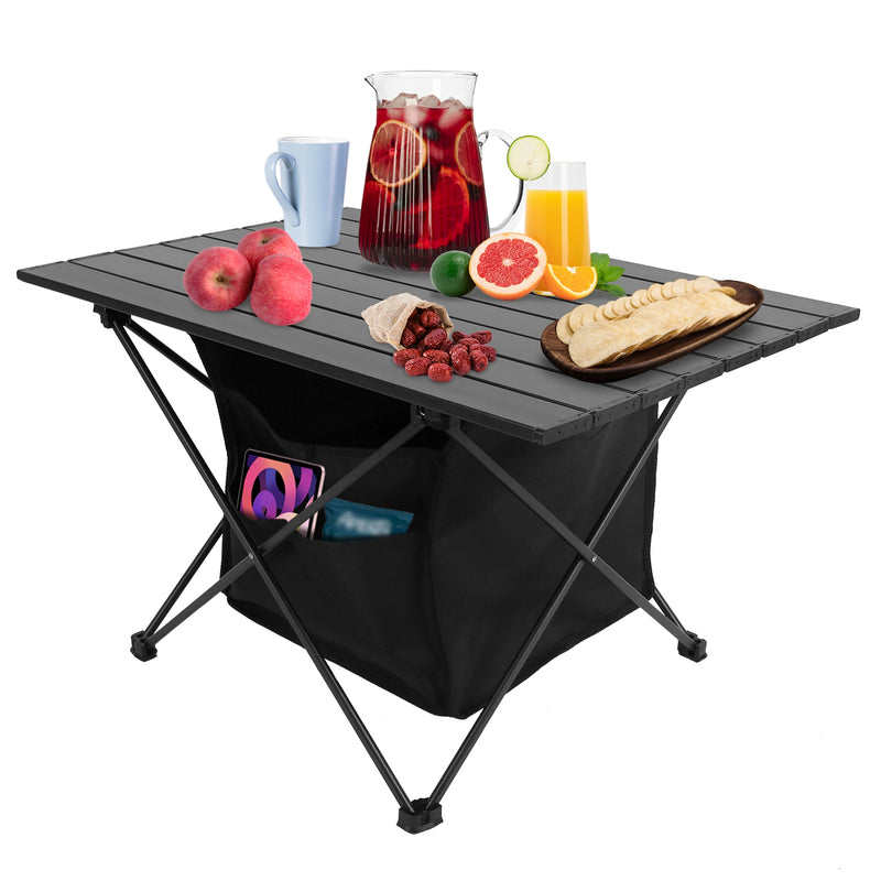 Load image into Gallery viewer, 1Pc Foldable Camping Table With Storage Basket Rustproof Portable Aluminum Alloy Roll-Up Camping Table With Carrying Bag For Camping Hiking BBQ Picnic Fishing Fedex Shipping

