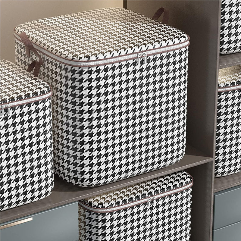 Load image into Gallery viewer, 3pcs Mixed Set,100L 140L 180L,Stylish Foldable Zippered Storage Bags, Travel Organizer,Large Capacity, Portable, Moisture-Proof Non-Woven Fabric Solution, Houndstooth Print
